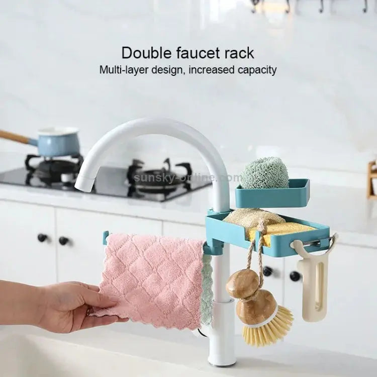 Buy Rotating Faucet Rack – Double-Layer Drain Storage