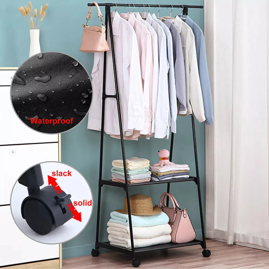 Buy Stainless Steel Garment Rack with Coat Hanger Qatar 