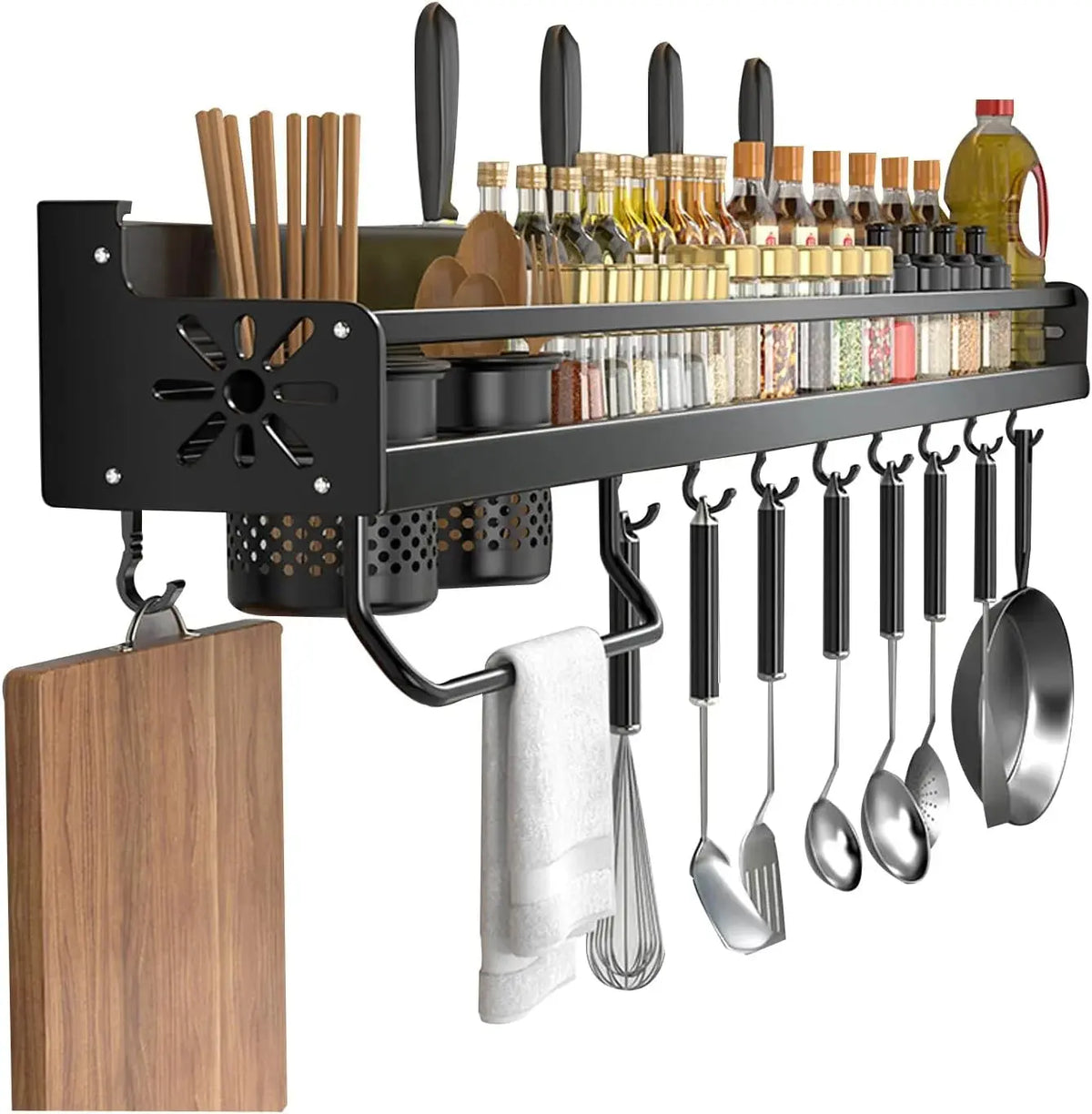 Floating Spice Racjs Wall Mount Floating Kitchen Spice Rack with Hooks Qatar