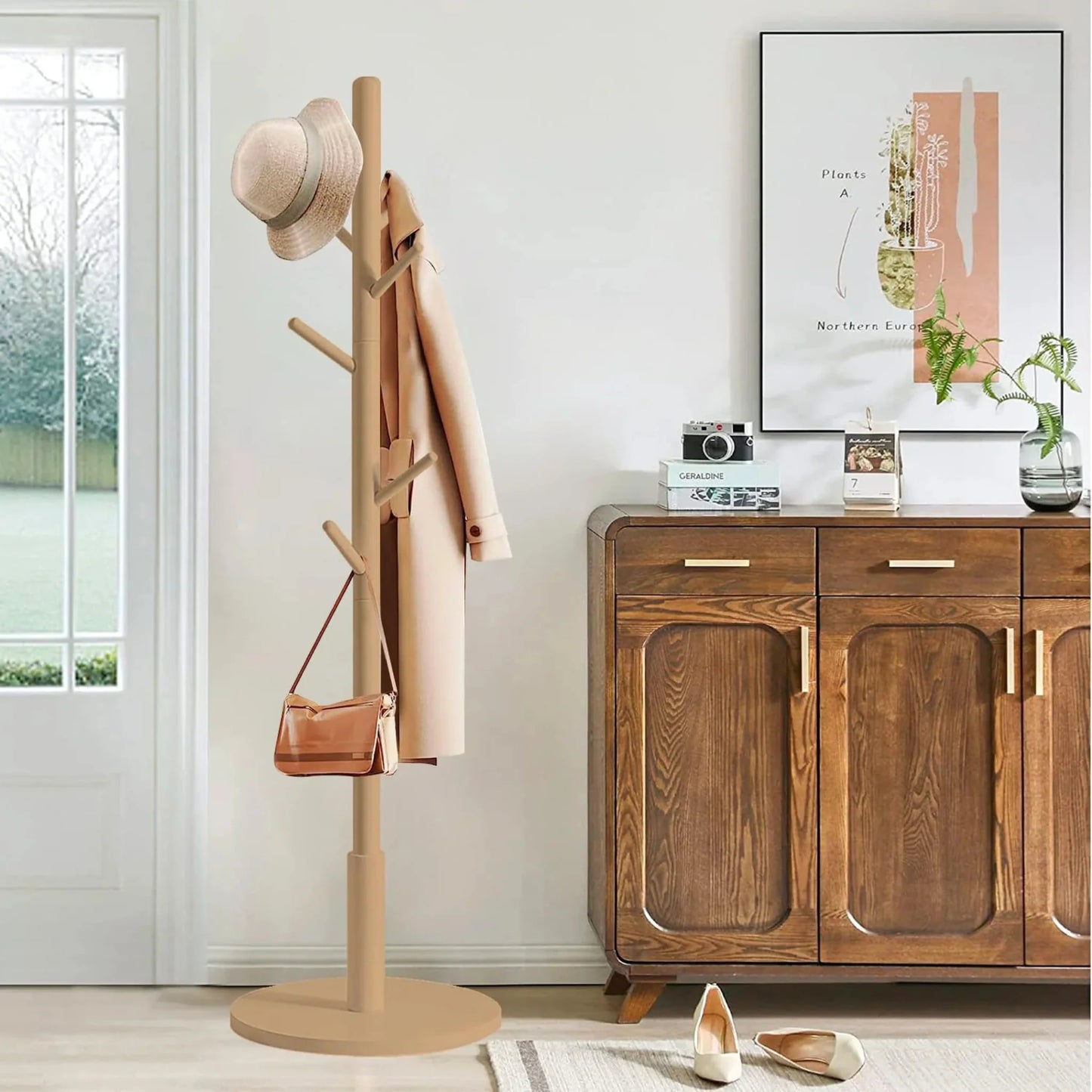Buy Wooden Coat Hanger Clothes Stand  in Qatar Today!