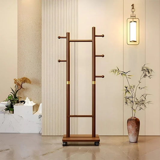 Buy Wooden Coat Stand with wheel Price Online Qatar