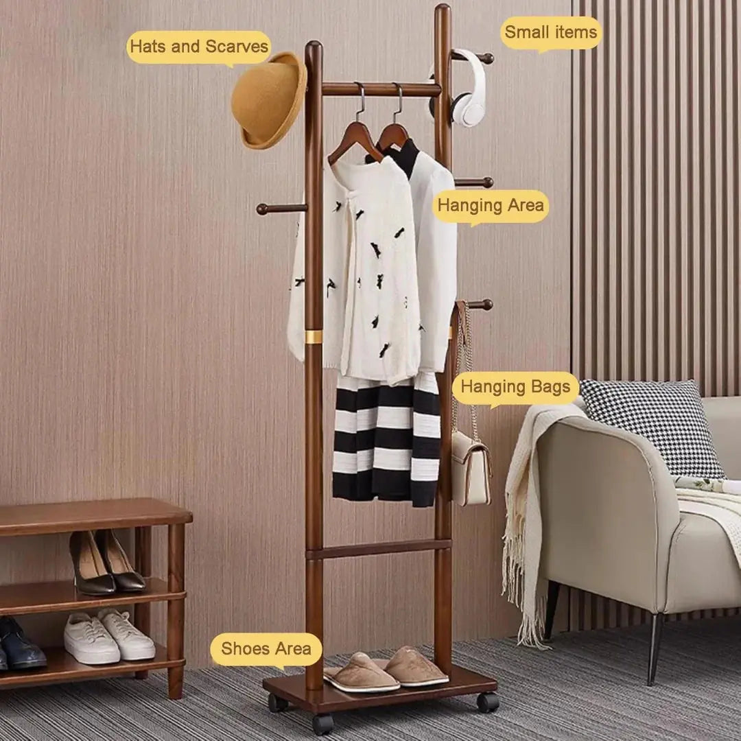 Buy Wooden Hall Tree Organizer with Hooks in Qatar!