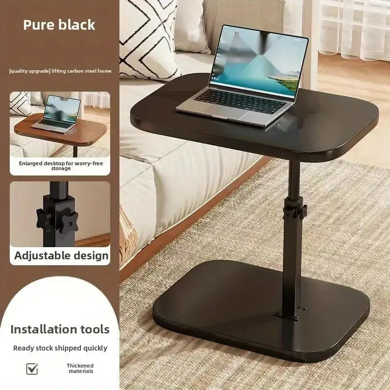 C-Shaped Adjustable Wooden Side Table – Rotating Height Coffee Table Scrollcart Qatar 