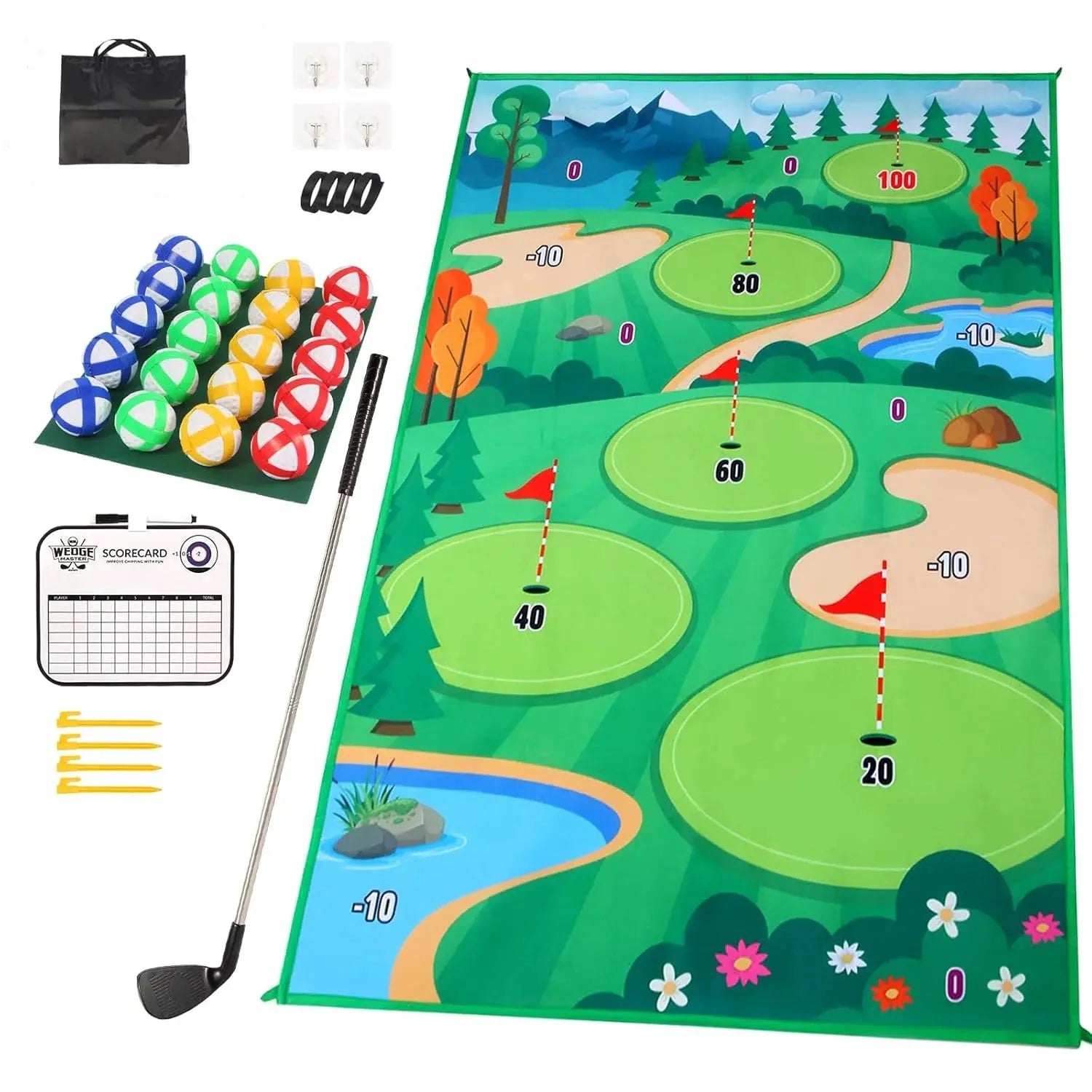 Chipping Dart Golf Practice Mat Game – Indoor & Outdoor Training Set United 