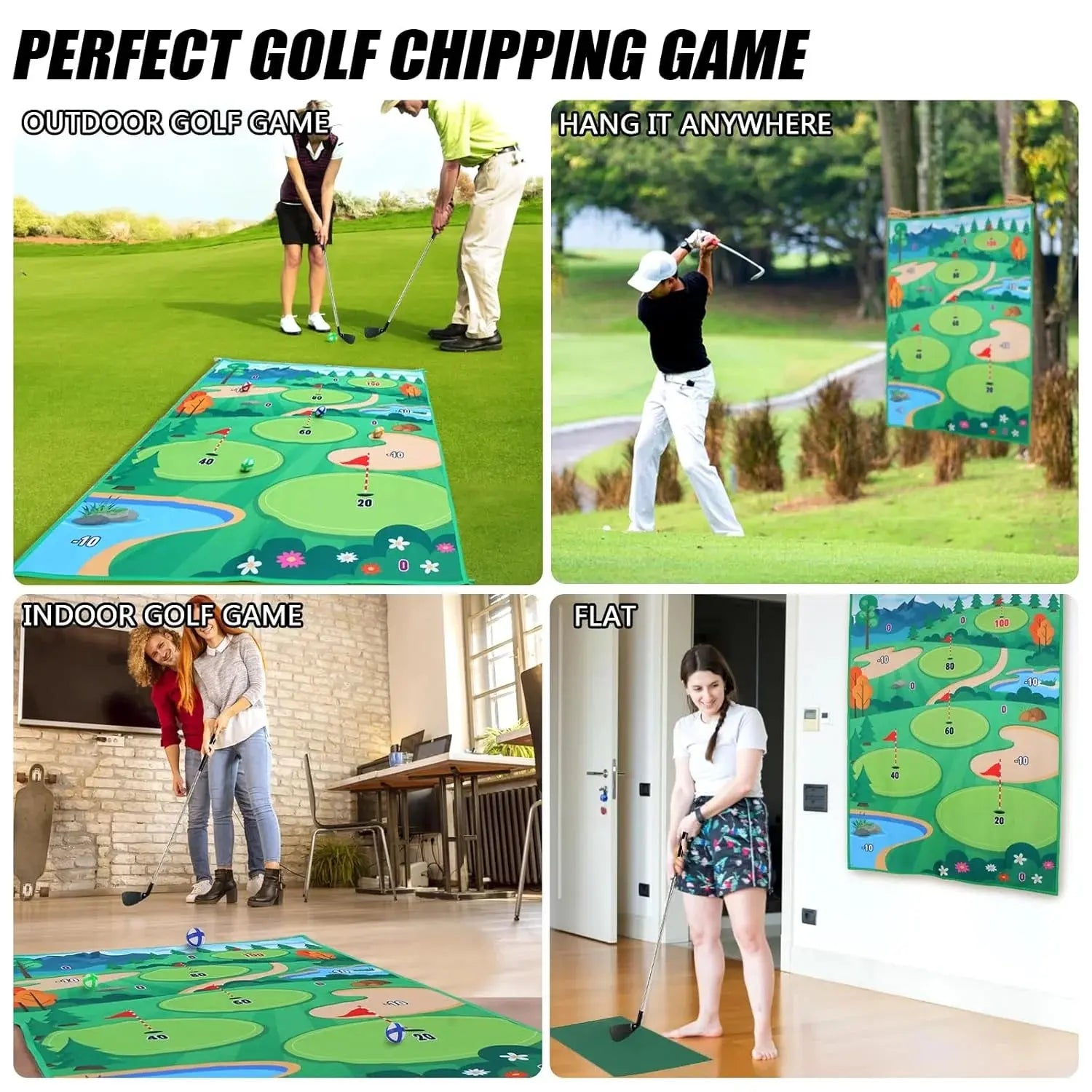 Chipping Dart Golf Practice Mat Game – Indoor & Outdoor Training Set United 