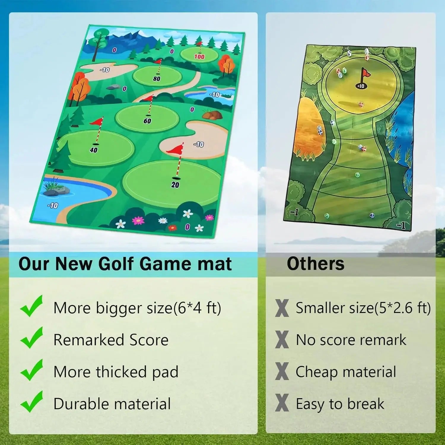 Chipping Dart Golf Practice Mat Game – Indoor & Outdoor Training Set United 