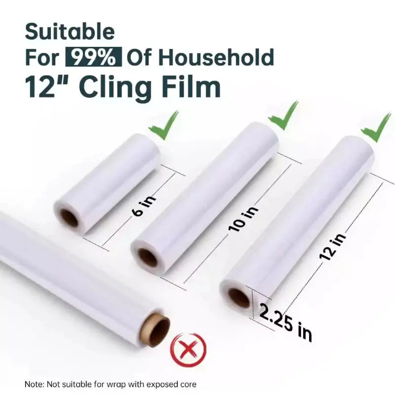 Cling Film Dispenser for Plastic Wrap - with Slide Cutter - Applicable Size