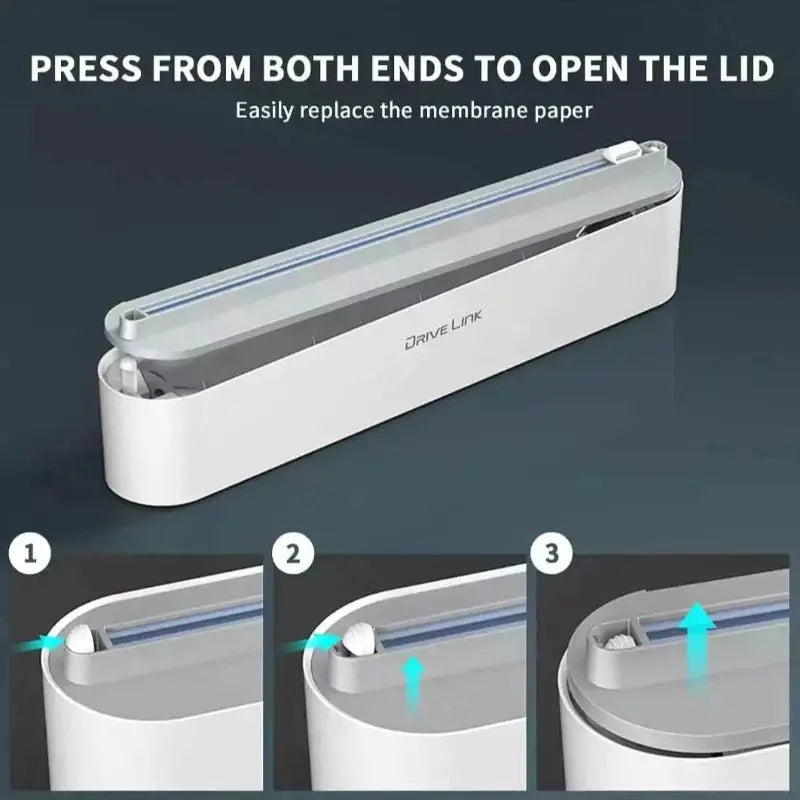Cling Film Dispenser for Plastic Wrap - with Slide Cutter - Details