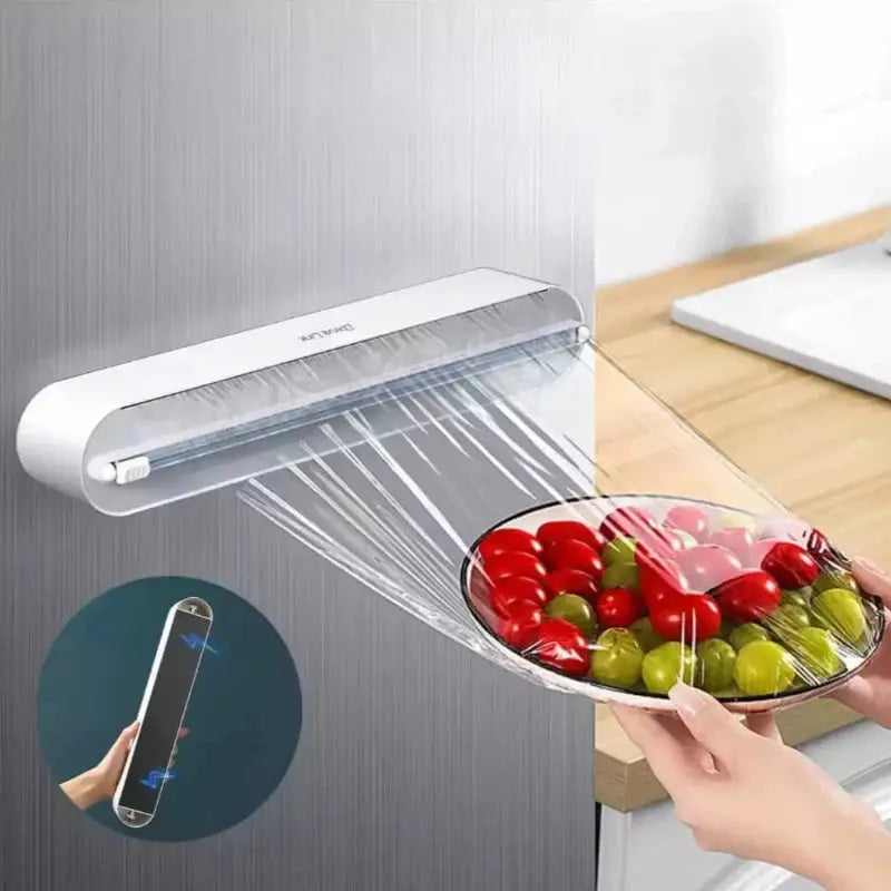 Cling Film Dispenser for Plastic Wrap with Slide Cutter