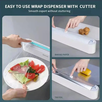 Cling Film Dispenser for Plastic Wrap with Slide Cutter - Details
