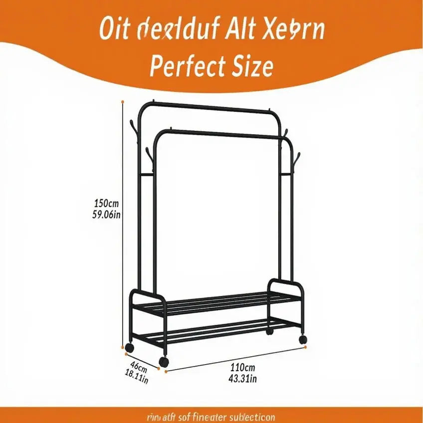 Clothes Organizer Stand with Wheels – Heavy Duty Rack Qatar