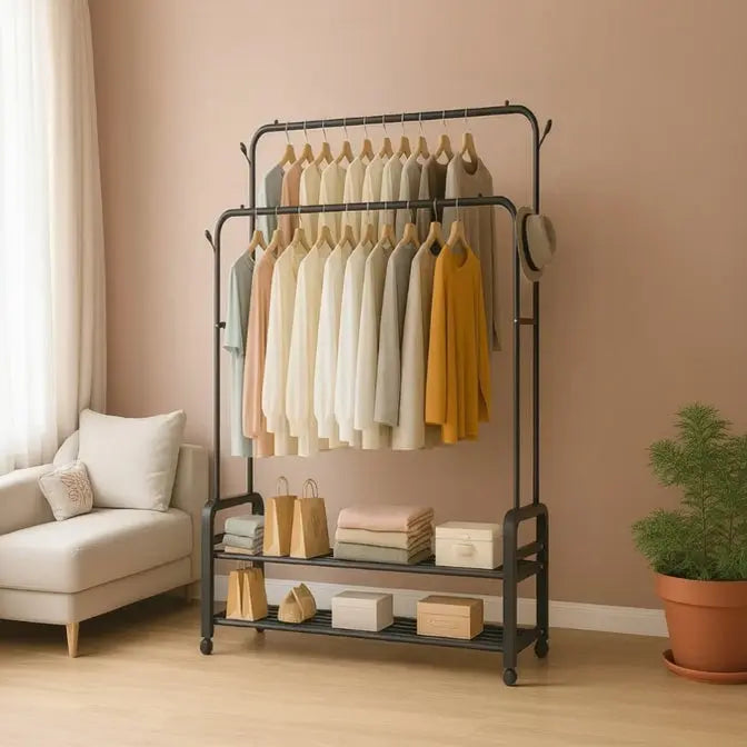 Clothes Organizer Stand with Wheels – Heavy Duty Rack Qatar