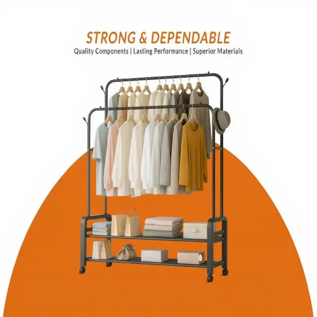 Clothes Organizer Stand with Wheels – Heavy Duty Rack Qatar