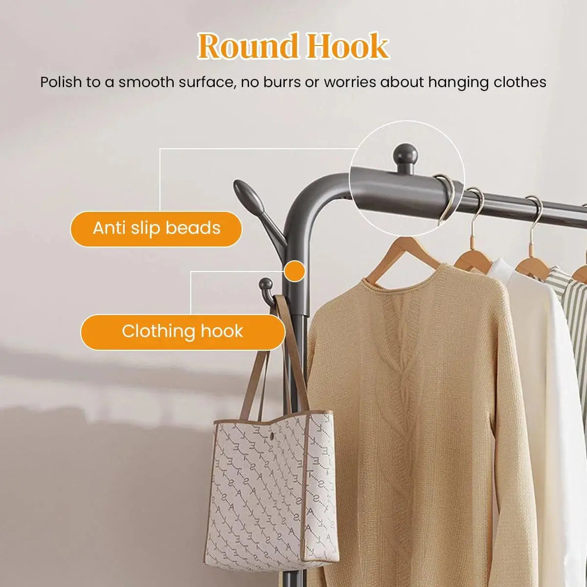 Clothes Organizer Stand with Wheels – Heavy Duty Double Layer Storage Rack United 