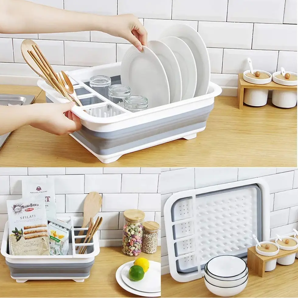 Collapsible Dish Drying Rack – Foldable Kitchen Drainer Scrollcart Qatar 