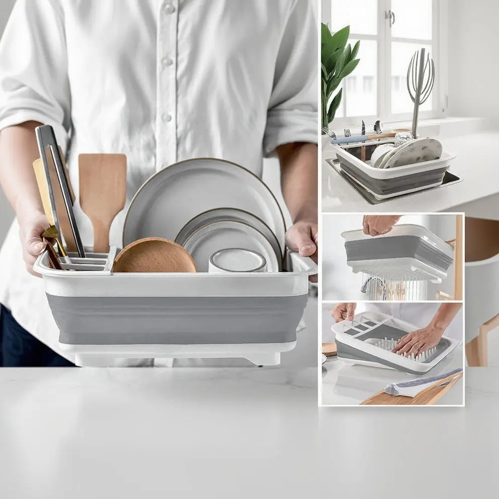 Collapsible Dish Drying Rack – Foldable Kitchen Drainer Scrollcart Qatar 