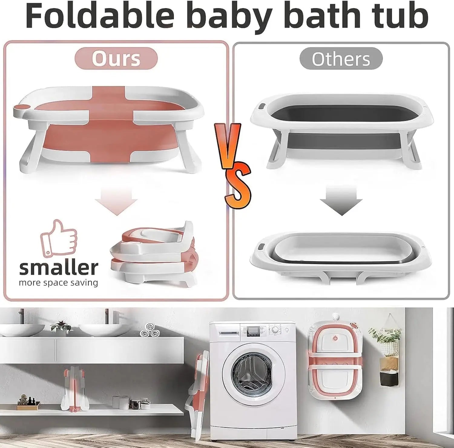 Collapsible Baby Bathtub for Newborn, Foldable Tub Qatar