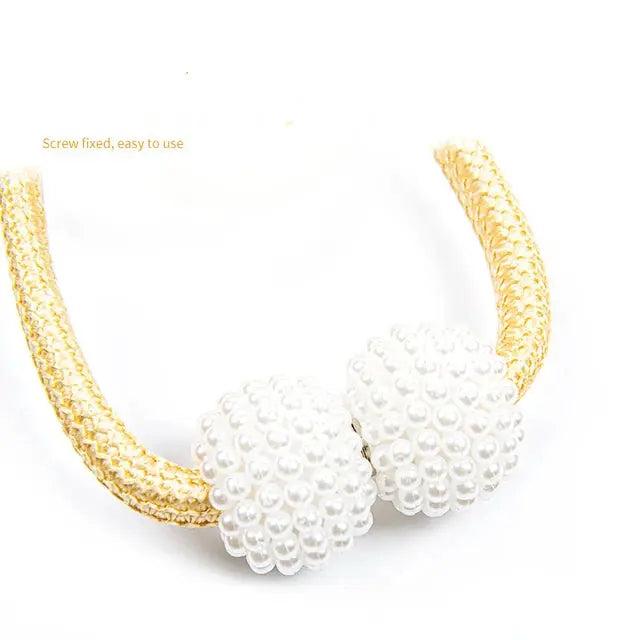 Curtain Clip Tie - Magnetic pearl ball Curtain Accessories

