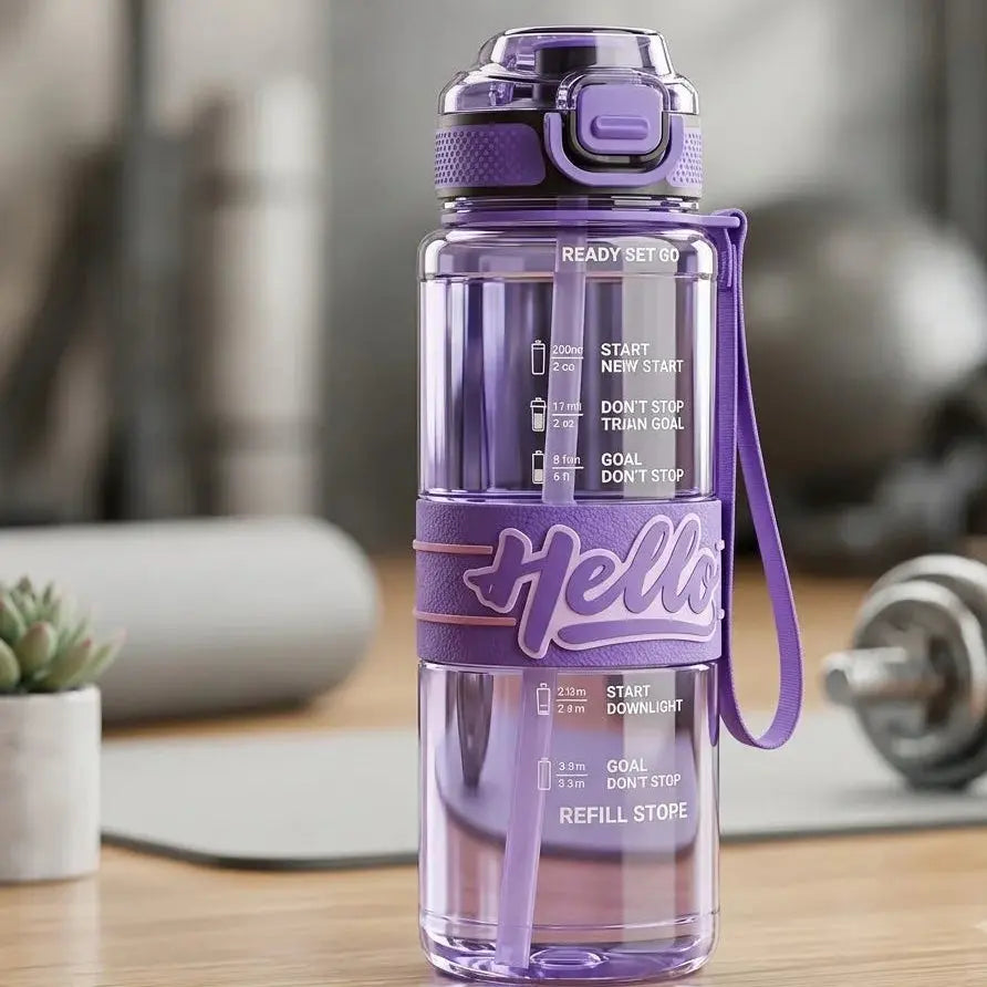 Cute Water Bottle for Kids & Adults 750ml-BPA-Free Sipper Bottle with Straw Scrollcart Qatar 