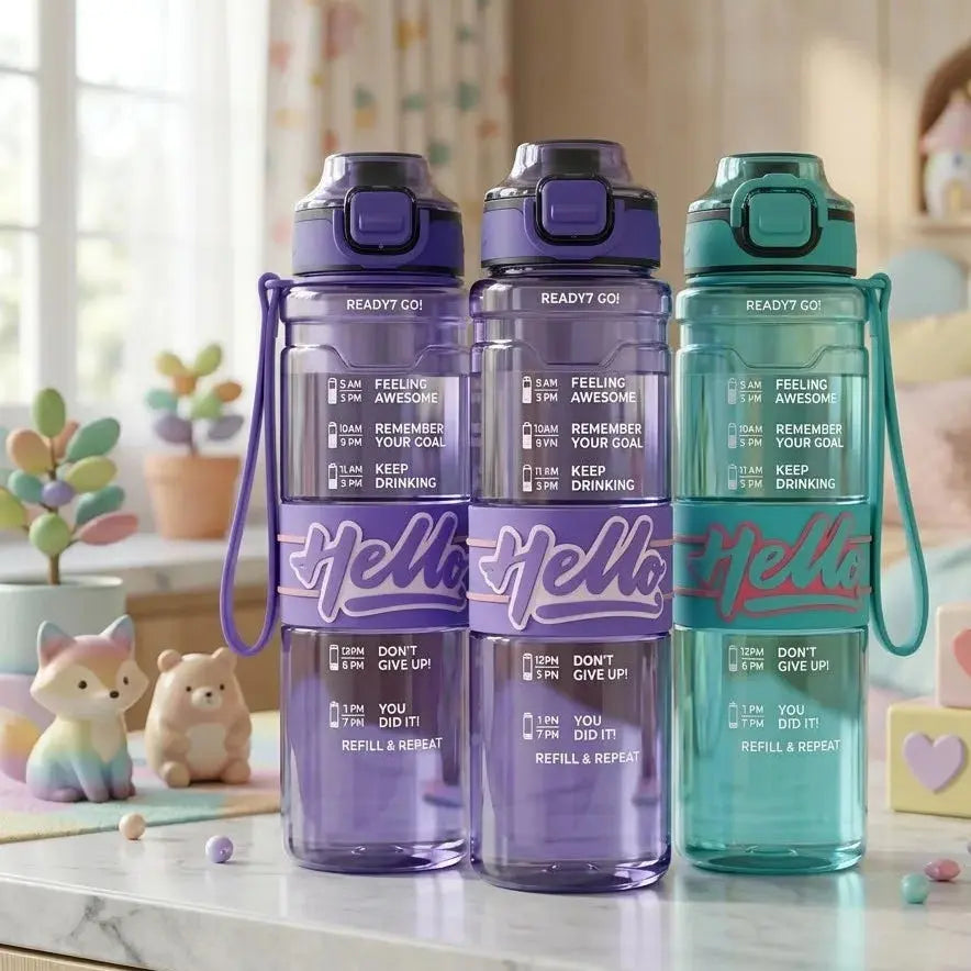 Cute Water Bottle for Kids & Adults 750ml-BPA-Free Sipper Bottle with Straw Scrollcart Qatar 