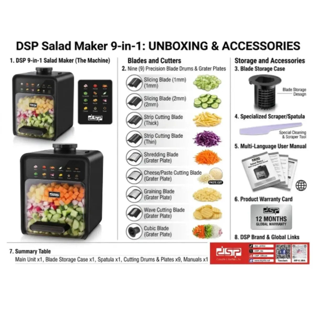 9-in-1 Salad Maker-Multifunction Food Processor Doha Qatar