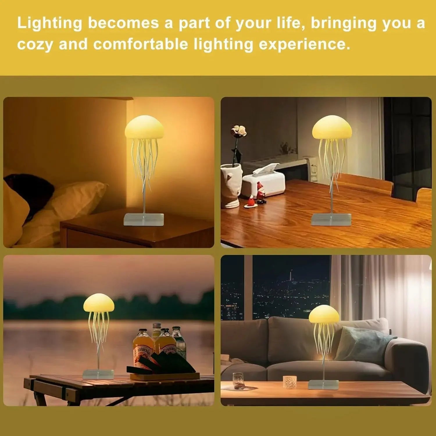 Dancing Jellyfish Mood Light Lamp – RGB LED Sound-Activated Ambient Lamp Scrollcart Qatar 