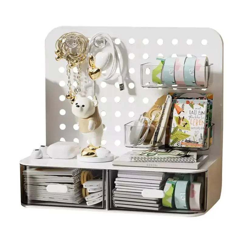 Desk Organizer with Drawer, Pen Holder white