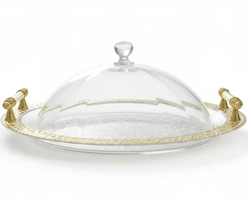 Dessert Plate Serving Tray with Clear Lid – Fruit & Cake Organizer Scrollcart Qatar 
