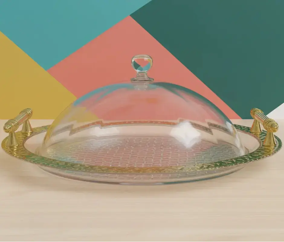 Dessert Plate Serving Tray with Clear Lid – Fruit & Cake Organizer Scrollcart Qatar 