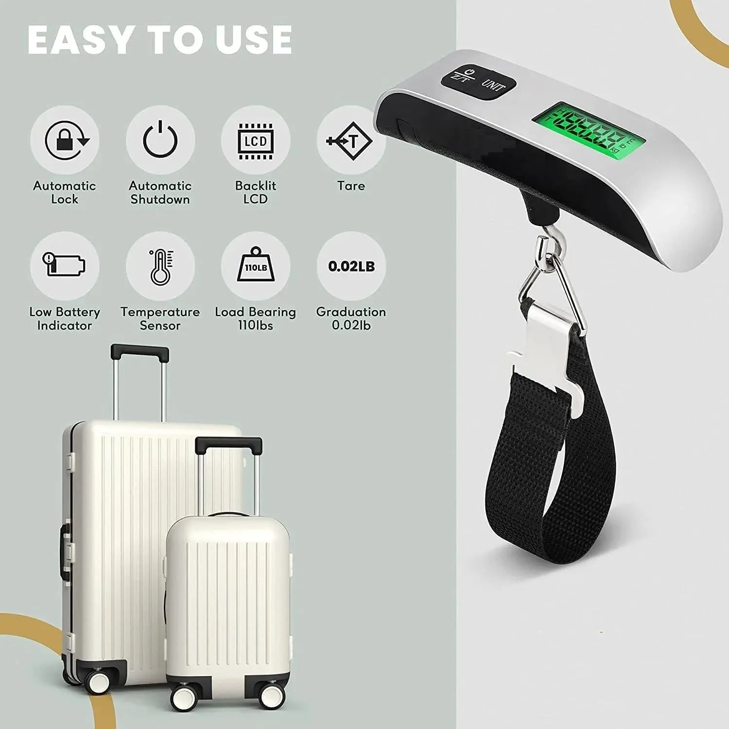 Digital Luggage Scale 50kg Portable Travel Weight Machine Scrollcart Qatar 
