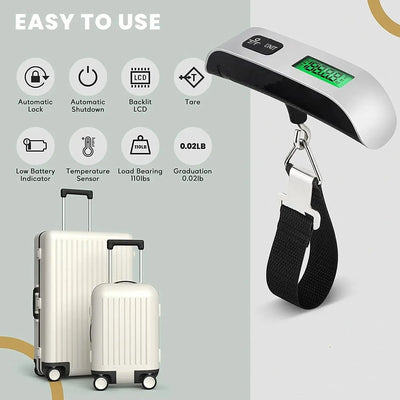 Digital Luggage Scale 50kg Portable Travel Weight Machine Scrollcart Qatar 