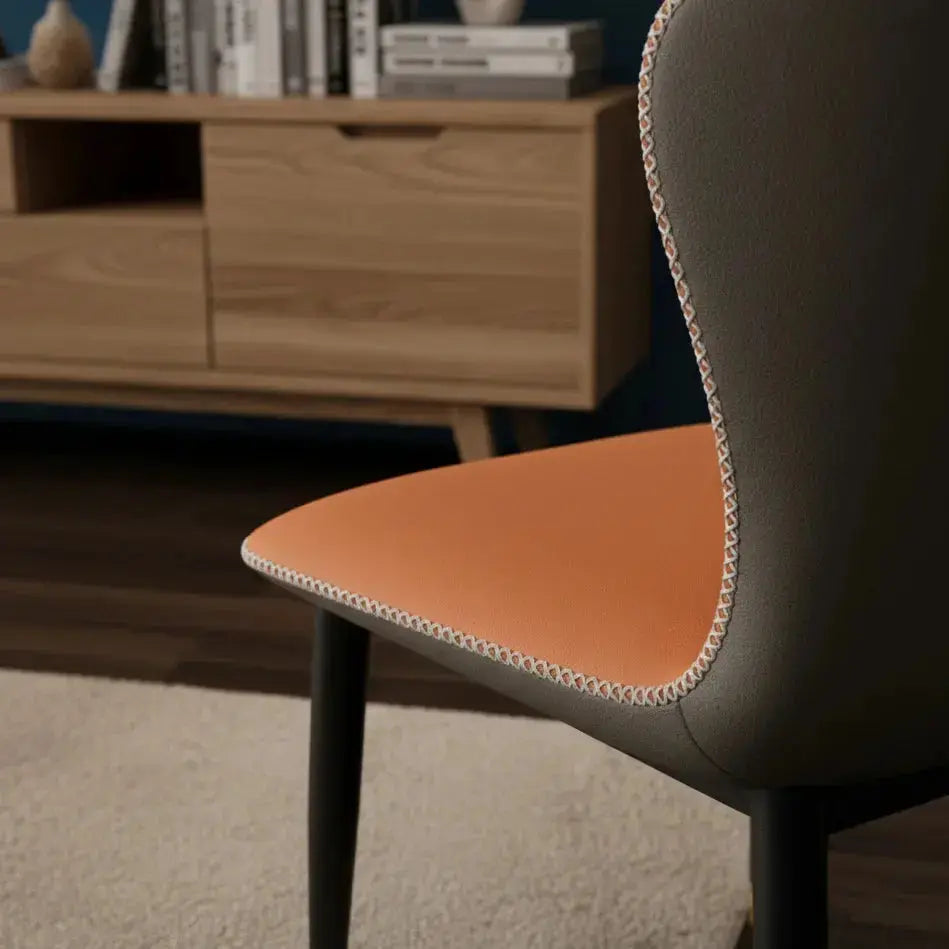 Modern Round Marble Dining Table Set – Dual-Tone Chairs Scrollcart Qatar 