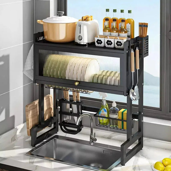 Dish Drying Over Sink Stand Kitchen Storage Rack  - holding Dishes