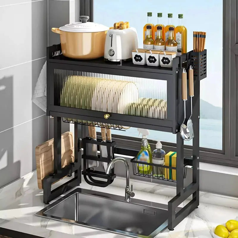 Dish Drying Over Sink Stand Kitchen Storage Rack  - holding Dishes