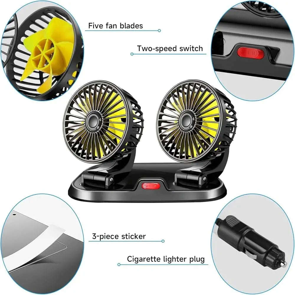 Double-Headed Vehicle Cooling Fan Scrollcart Qatar 