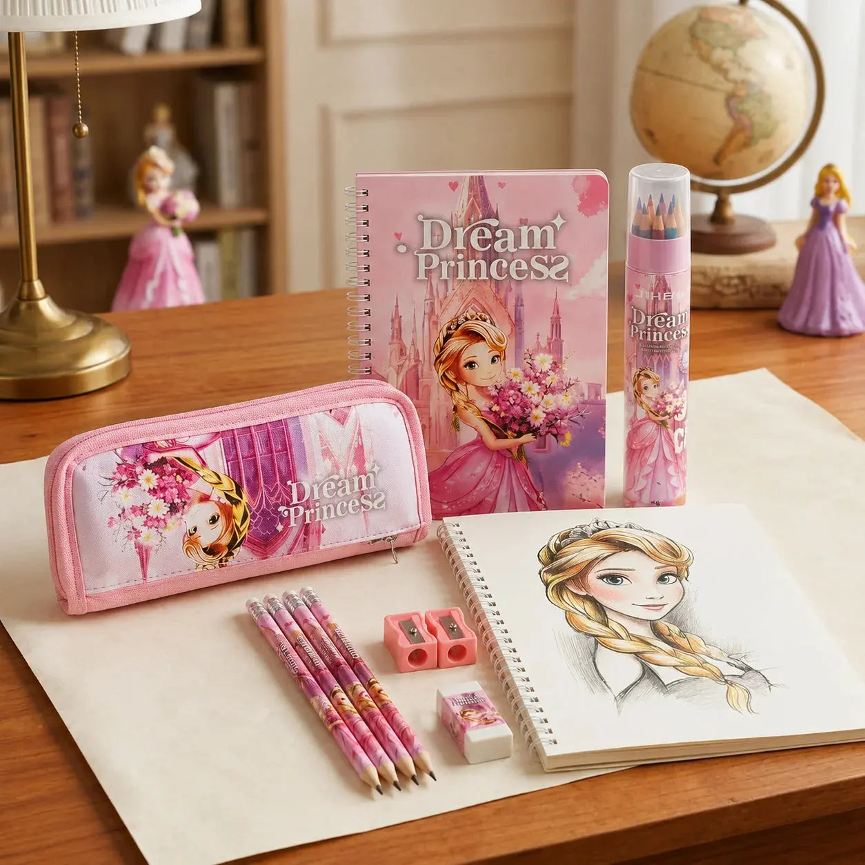 Dream Princess Stationery Gift Set – Complete School Supplies Set with Pencil Case & Notebook Scrollcart Qatar 