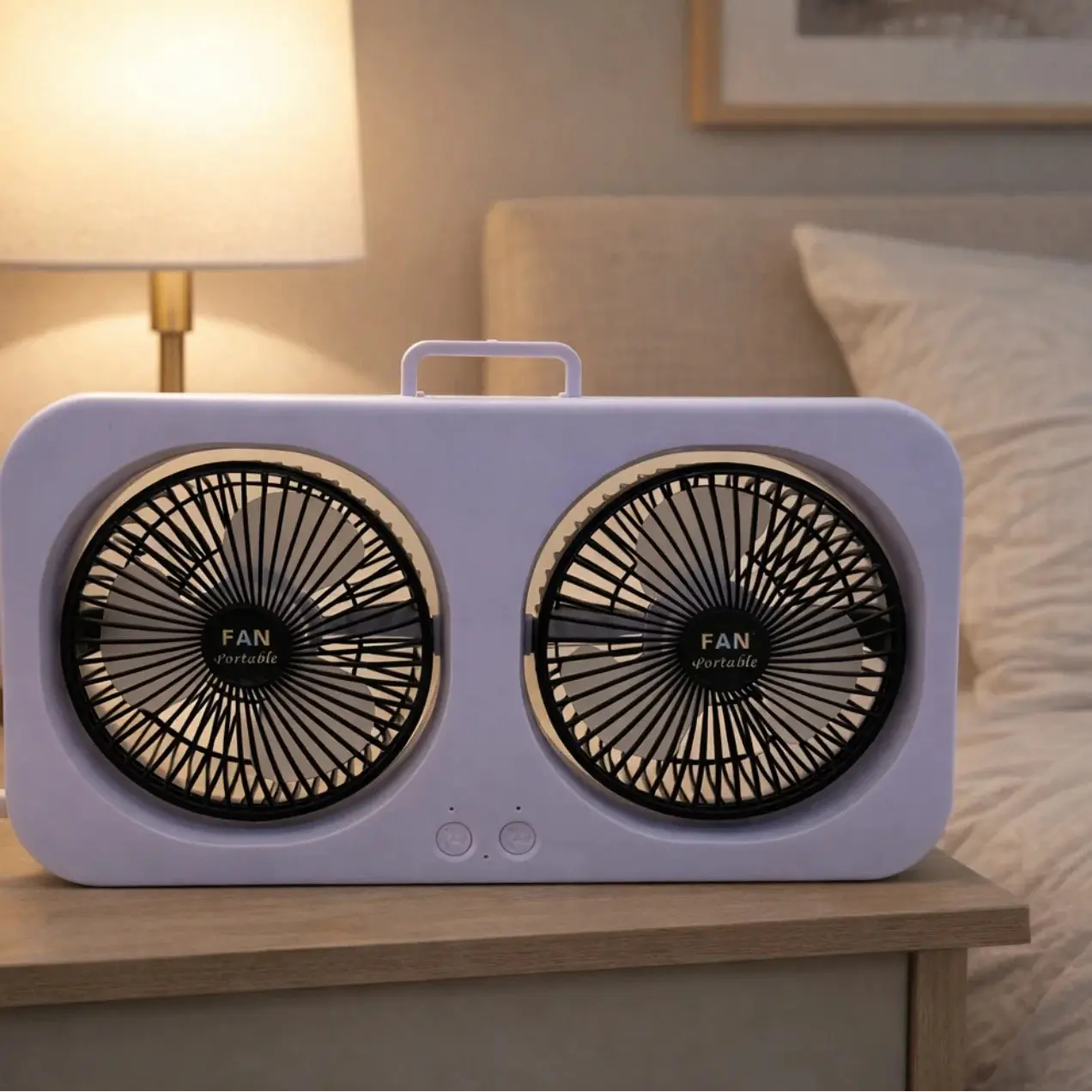 Dual Head Rechargeable 3-Speed Desk Fan Doha Qatar