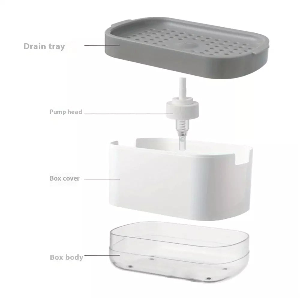 Easy-Press Soap Pump & Sponge Caddy - details