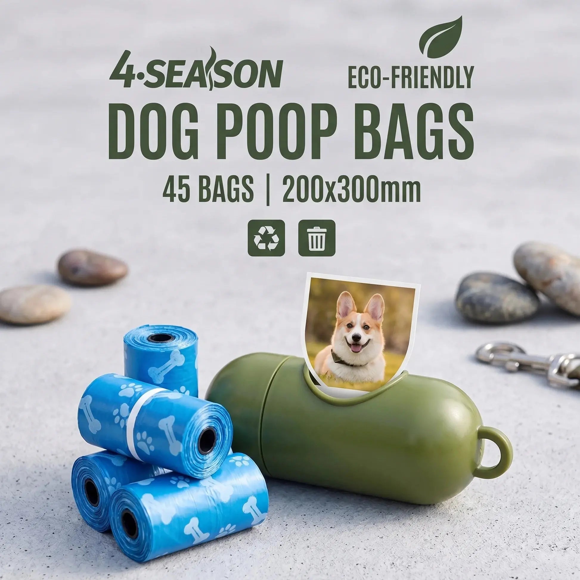 Eco-Friendly Dog Poop Bags & Capsule Dispenser Holder Set Scrollcart Qatar 
