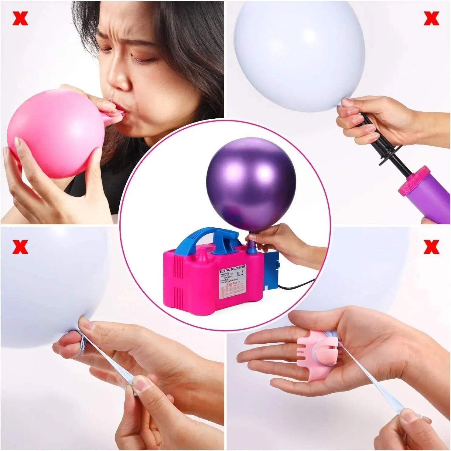 Electric Balloon Pump - Dual Nozzle Fast Inflator Portable Scrollcart Qatar 