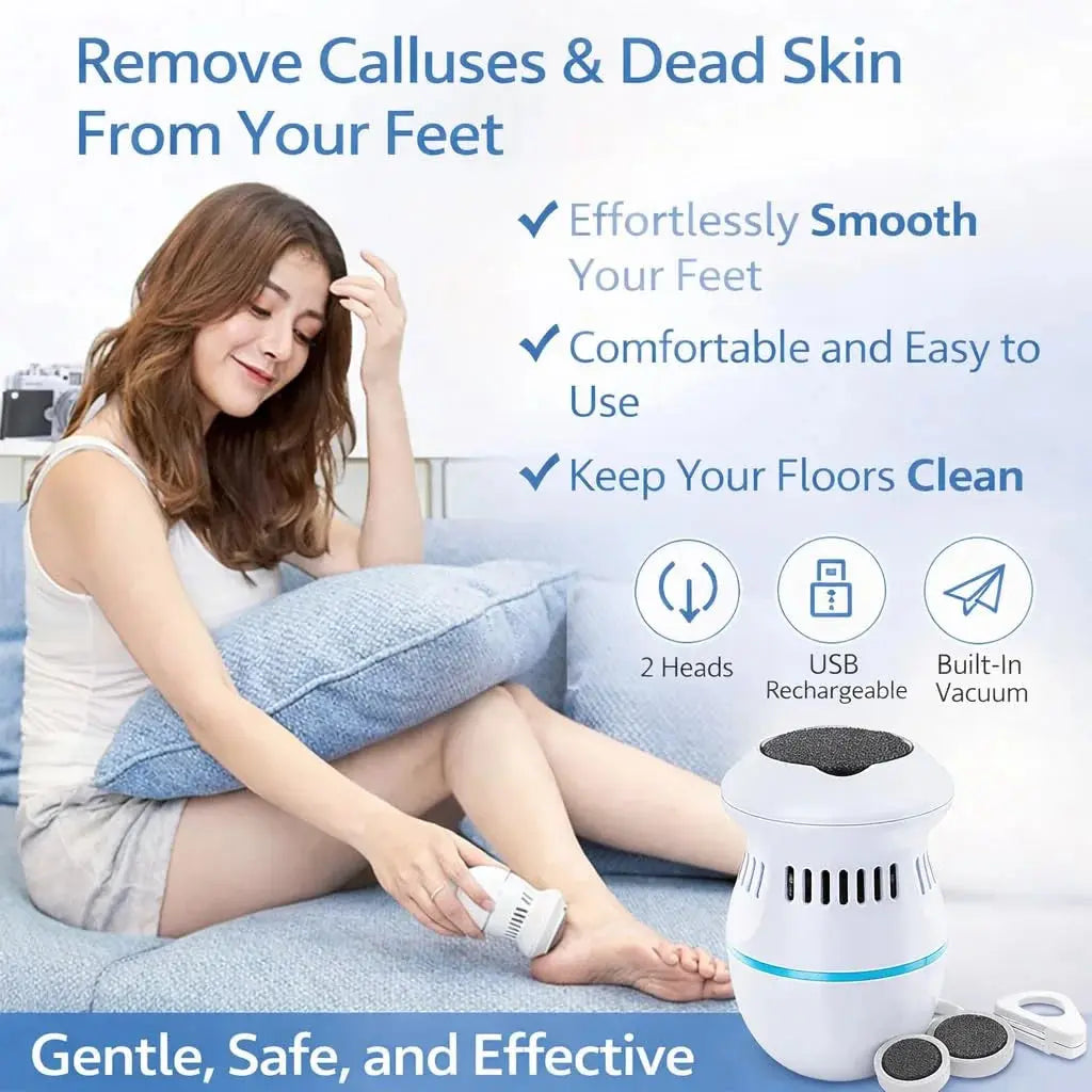 Electric Foot Grinder Vacuum Callus Remover – Rechargeable Pedicure Foot File with Dust Suction & USB Charging Scrollcart Qatar 
