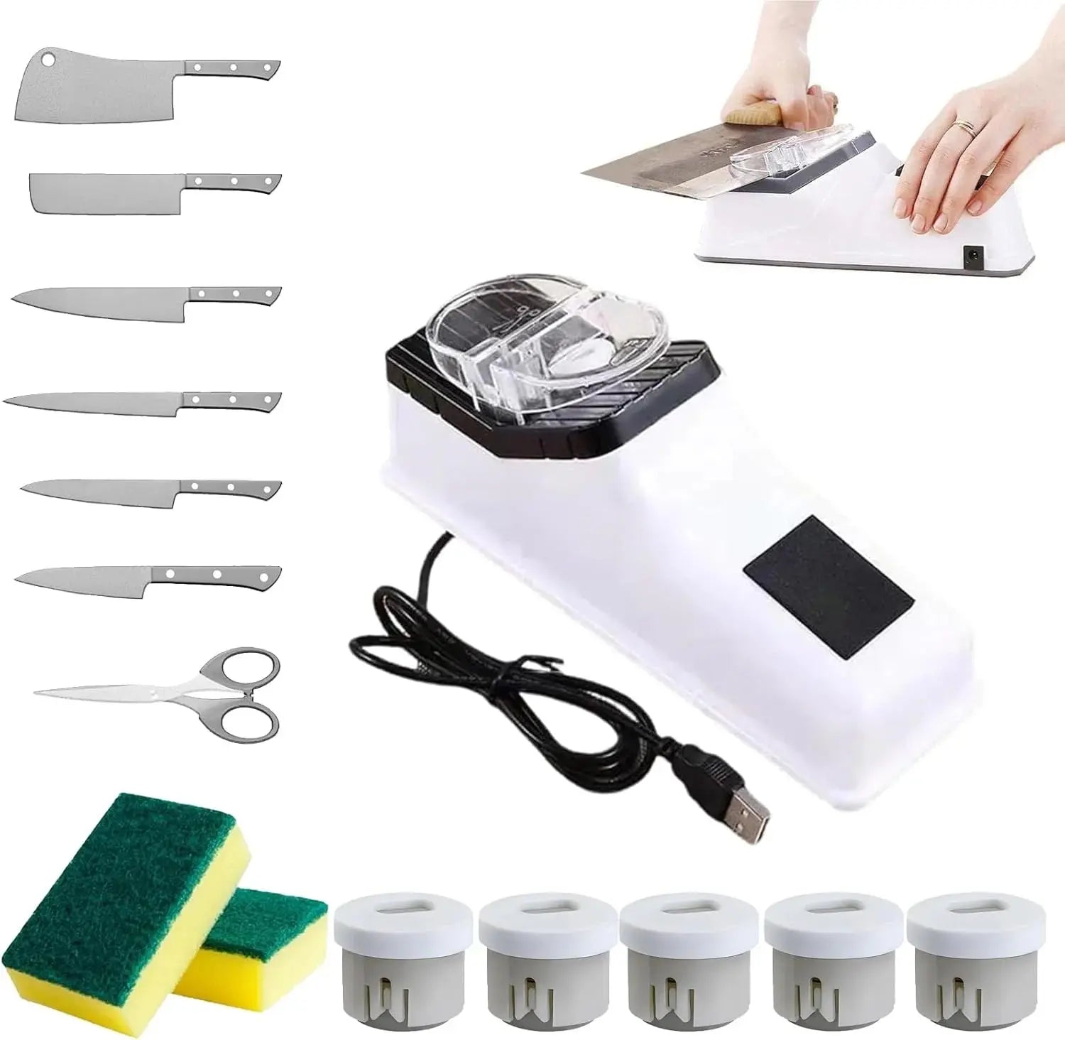 Electric Knife Sharpener 4-in-1 USB Sharpener Doha Qatar