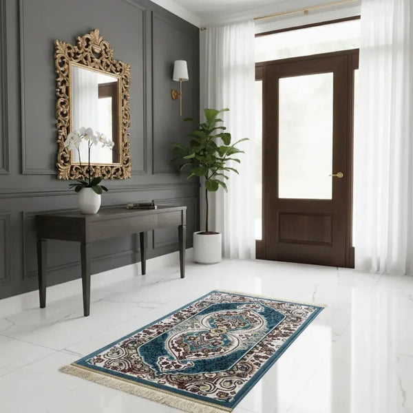 entrance floor mat with Persian design placed at doorway doha qatar