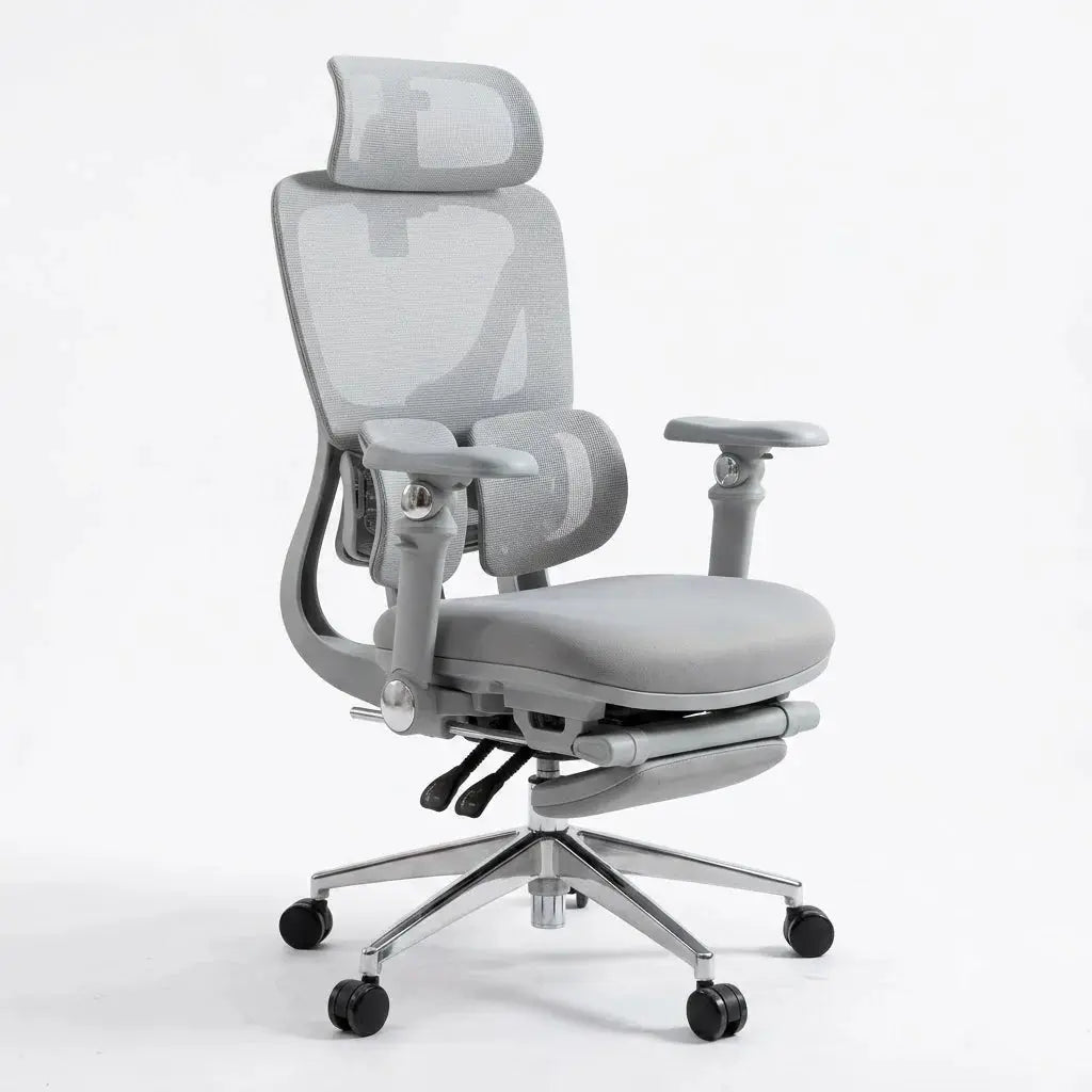 Ergonomic Office Chair with Footrest, Adjustable Headrest, Lumbar Support | Premium Mesh Executive Desk Chair Scrollcart Qatar 