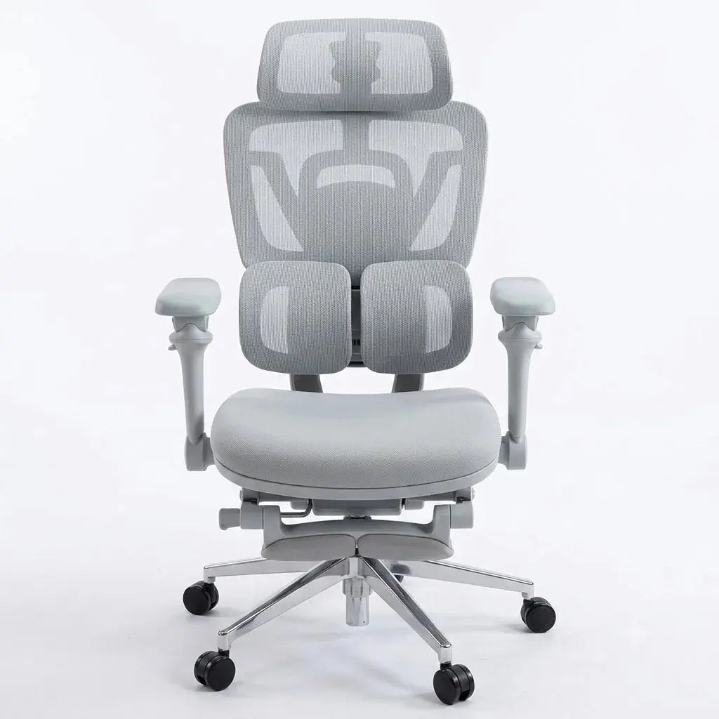 Ergonomic Office Chair with Footrest, Adjustable Headrest, Lumbar Support | Premium Mesh Executive Desk Chair Scrollcart Qatar 