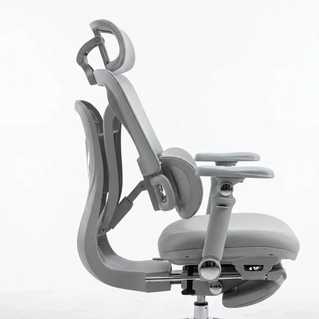 Ergonomic Office Chair with Footrest, Adjustable Headrest, Lumbar Support | Premium Mesh Executive Desk Chair Scrollcart Qatar 