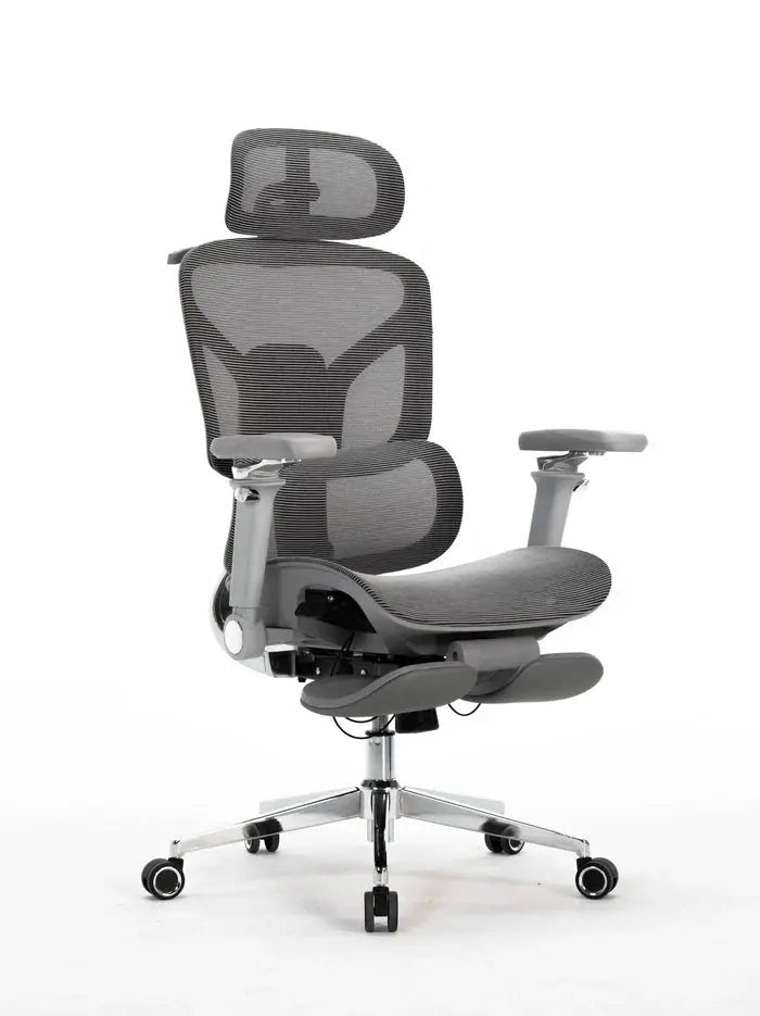 Ergonomic Office Chair with Footrest, Adjustable Mesh Executive Desk Chair Scrollcart Qatar 