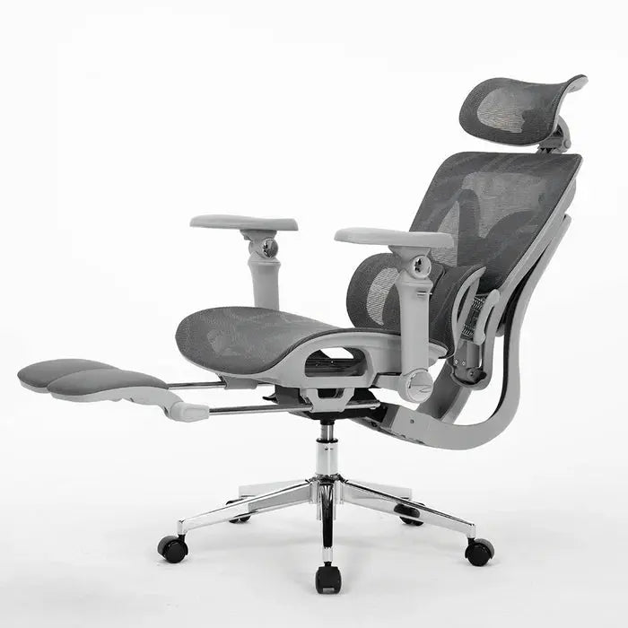 Ergonomic Office Chair with Footrest, Adjustable Mesh Executive Desk Chair Scrollcart Qatar 