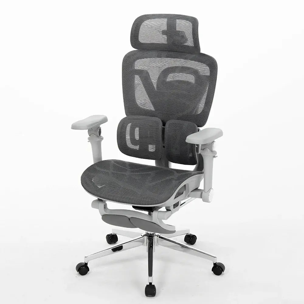 Ergonomic Office Chair with Footrest, Adjustable Mesh Executive Desk Chair Scrollcart Qatar 