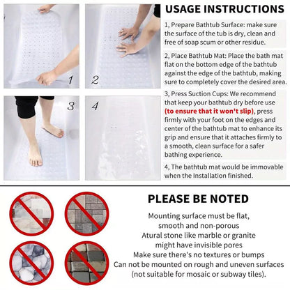 Buy Extra-Long Transparent Non-Slip Bathtub Mat Qatar!